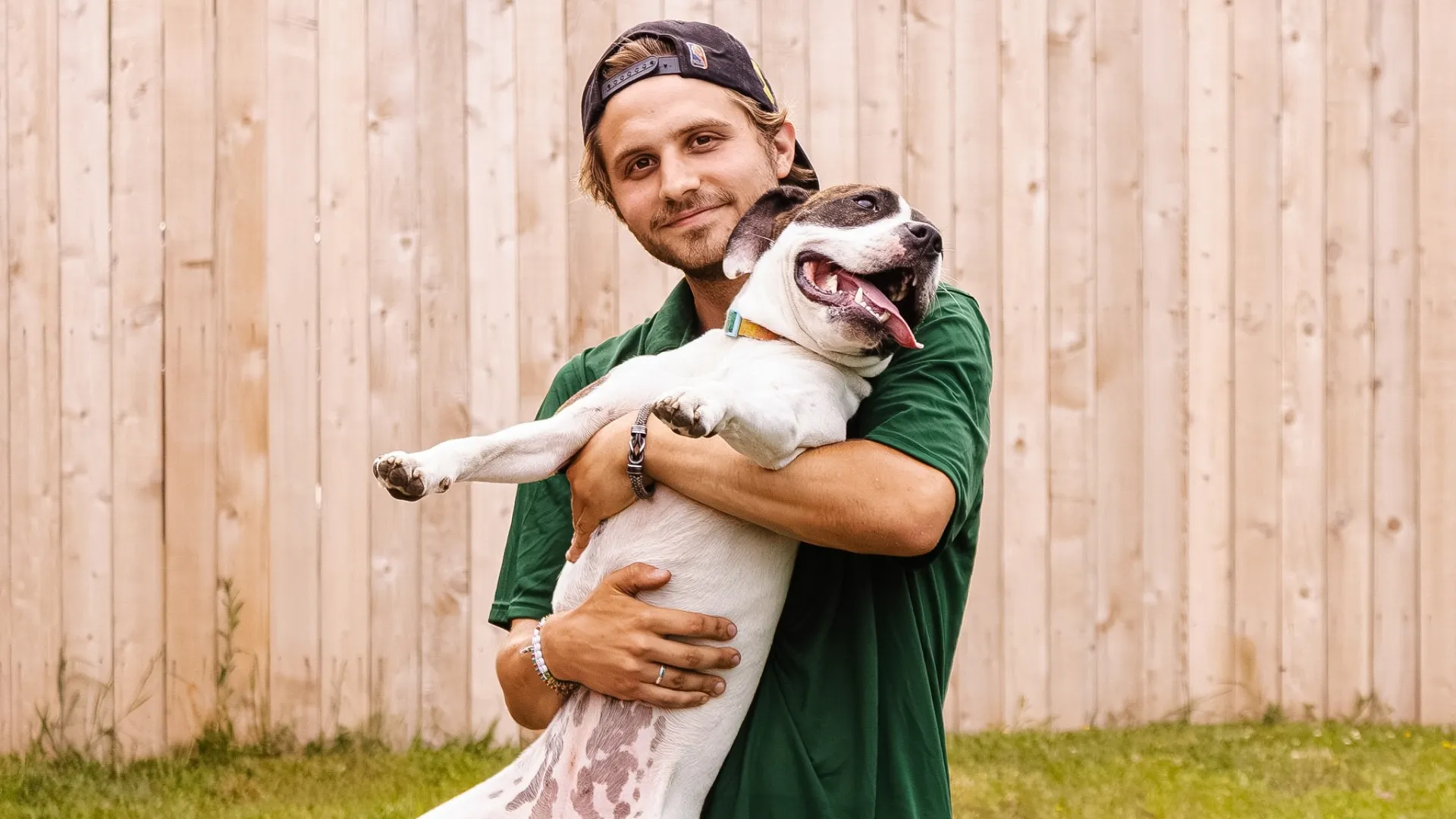 Caden Beegan training a dog at Beegan K9